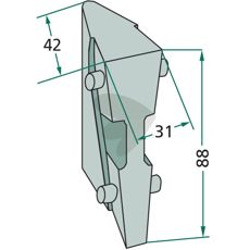 Skærkile for producenter som Kongskilde og Becker, kompakte mål.