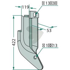 A-skær for optimal såning, en vigtig komponent i landbrugsmaskiner.