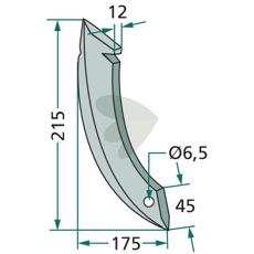 Kompakt såskær for Fiona med mål 12x215mm, ideelt for præcision.