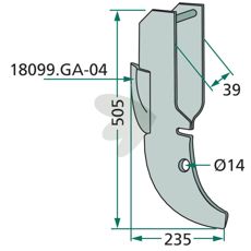 Gaspardo såskær med længde 39x505mm, optimeret til store marker.