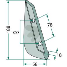 Isaria såskær 18X188mm, tilpasset til forskellige afgrøder og jordforhold.