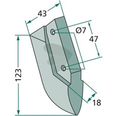Kverneland såskær 18X123mm, perfekt til fleksible såbehov.