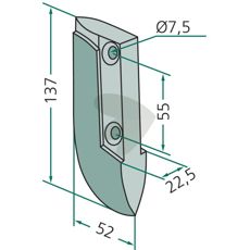 Lely såskær med dimensioner 22,5X137mm, skaber en ideel såning.