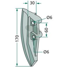 Monosem såskær 30X170mm, til effektiv og præcis såning.