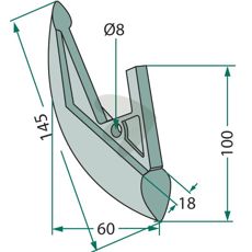 Kongskilde såskær 18X145mm, perfekt til forskellige frøtyper.