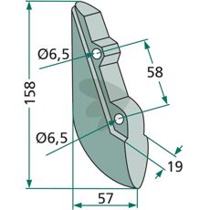 Såskær til Reform og andre, 158mm med 6,5mm hul.