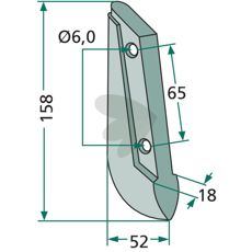 Såskær 18X158mm til Saxonia med 6mm hul, høj kvalitet.