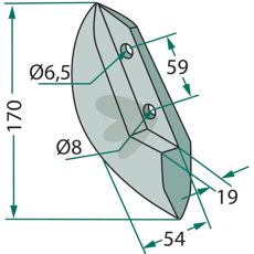 170mm såskær til Stegsted med 8mm hul, højtydende.