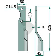 Rotorharetand til Alpego med 130mm c-c og 14,5mm hul.