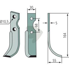 Benassi fræserkniv RT10-12 BN9-10, effektiv til jordløsning.