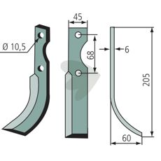 Jordfræserkniv S.300 (18-6) til pålidelig og effektiv jordbearbejdning.