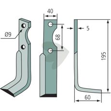 Jordfræserklinge Z4, optimeret til højtydende jordbearbejdning.
