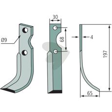Grillo Pinza jordfræserklinge, c-c 68mm, sikrer præcis og kraftfuld jordbearbejdning.