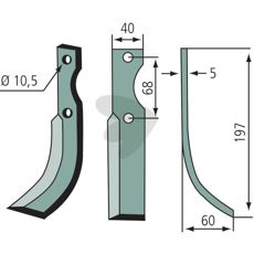 Jordfræserklinge til RL319, giver høj præcision og kraft ved jordbearbejdning.