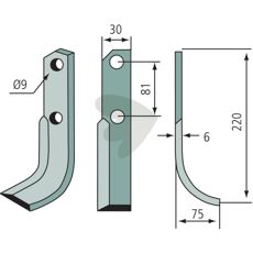 Jordfræserklinge Bertolini/Nibbi, c-c 81mm, perfekt til kraftfuld og præcis jordbearbejdning.