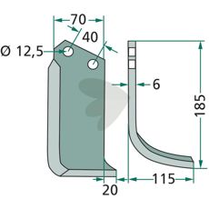 Goldoni og Breviglieri jordfræserkniv, effektiv til jordforarbejdning.