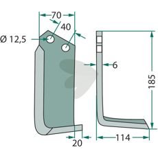 Breviglieri jordfræserkniv, bygget til optimal ydeevne i jordforarbejdning.