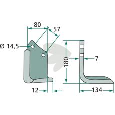 Celli jordfræserkniv med c-c 57mm og hul 14,5mm, optimal til jordfræsning.