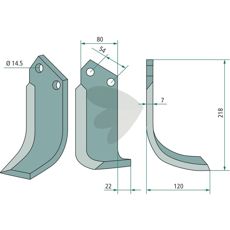 Fræsekniv Dondi c-c 54mm, ideel til tung jordbearbejdning.