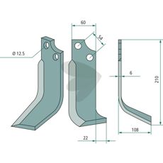 Goldoni jordfræserkniv, 54mm cc, effektiv løsning til jordbearbejdning.