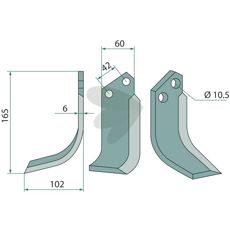 Jordfræserkniv Goldoni, 40mm cc, ideel til forskellige typer jord.