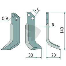 Grillo jordfræserkniv, 21mm cc, optimal for smidig jordbearbejdning.
