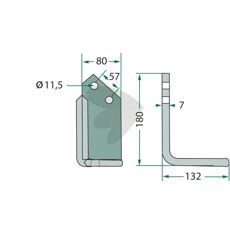 Jordfræserklinge fra Howard med c-c 57mm og hul 11,5mm til effektiv jordbearbejdning.