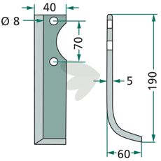 Jordfræsningskniv Gutbrod c-c 70mm, designet til at klare hårde arbejdsforhold.