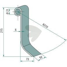 Agrifac Slaghammer 215mm, pålidelig til effektiv bearbejdning inden for landbrug og entreprenørvirksomhed.