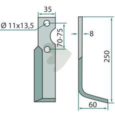 Rotorkniv Simon, 250mm høj, fremragende til effektiv bearbejdning af jord.