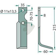 Simon Rotorkniv, 215mm høj, giver fremragende resultater ved jordbearbejdning.