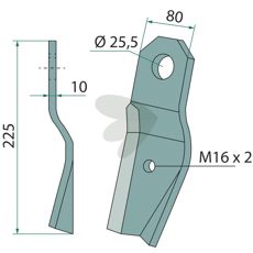 Højkvalitets slåkniv, konstrueret til effektivt at klippe græs og vegetation.