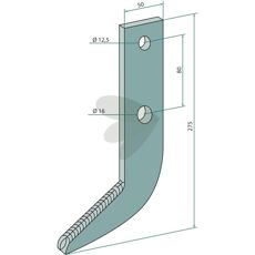 Fræserkrog med hårdmetalbelægning, 275x50x16/12,5, for holdbarhed og skærekraft.