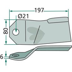 Kniv med en tykkelse på 6 mm, ideel til jordbearbejdning og dyrkning.