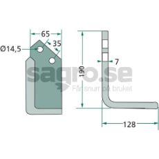 Jordfræserkniv Krone c-c 35mm med hul 14,5mm, perfekt til effektiv jordbearbejdning.