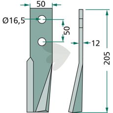 Rotorkniv Kuhn 50 mm, ideel til at optimere bearbejdning af jord.