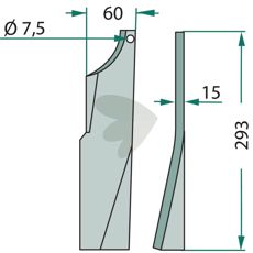Kuhn rotorharvetand med et 7,5 mm hul, ideel til effektiv affjedring.