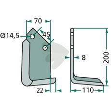 Jordfræserkniv fra Maletti, fremragende til jordbehandling og holdbarhed.