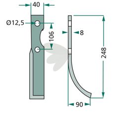 Holdbar jordfræserkniv fra Maletti, beregnet til høj præstation.