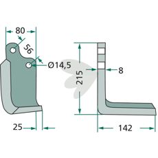 Jordfræserkniv fra Vogel & Noot, perfekt til jordbearbejdning.