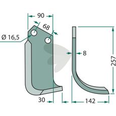 Jordfræsekniv fra Maschio, perfekt til professionel anvendelse.