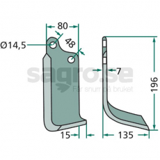 Jordfræsekniv med c-c 48mm og hul 14,5mm, perfekt til Vogel & Noot.