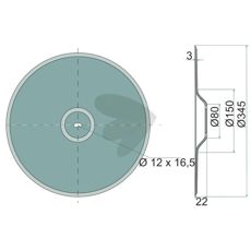 Skiveskær del til John Deere, N283805, holdbar og pålidelig.