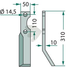 Fræsekniv Niemeyer med c-c 110mm og hul 14,5mm.