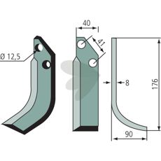Fræsekniv til Bertolini/Nibbi, 41mm c-c, 12,5mm hul.