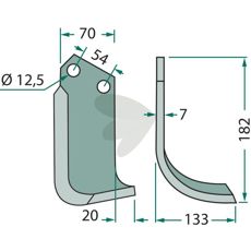 Pegoraro jordfræserkniv, ideel til intensiv og holdbar jordbearbejdning.