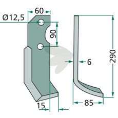 Effektiv Pegoraro jordfræsekniv, ideel til kraftig jordbearbejdning.