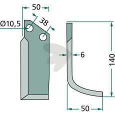 Fræsekniv Pegoraro c-c 38mm, fremragende til at bearbejde havejord.