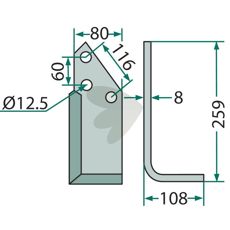 Jordfræsekniv Pegoraro c-c 116/60mm, perfekt til professionelt landbrug.