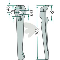 Lely rotorharvetand 46X385mm, designet til præcision og høj ydeevne.